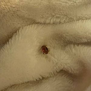 Single 14k yellow gold genuine pink tourmaline earring.